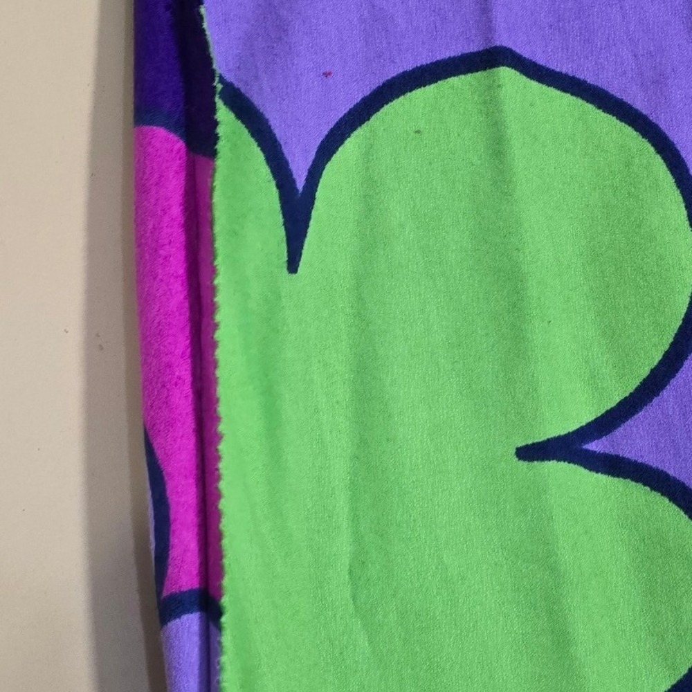VTG BARKCLOTH Otahexte Lahaina Maxi Dress Purple Green Psychedelic Floral 60/70s - Picture 6 of 10